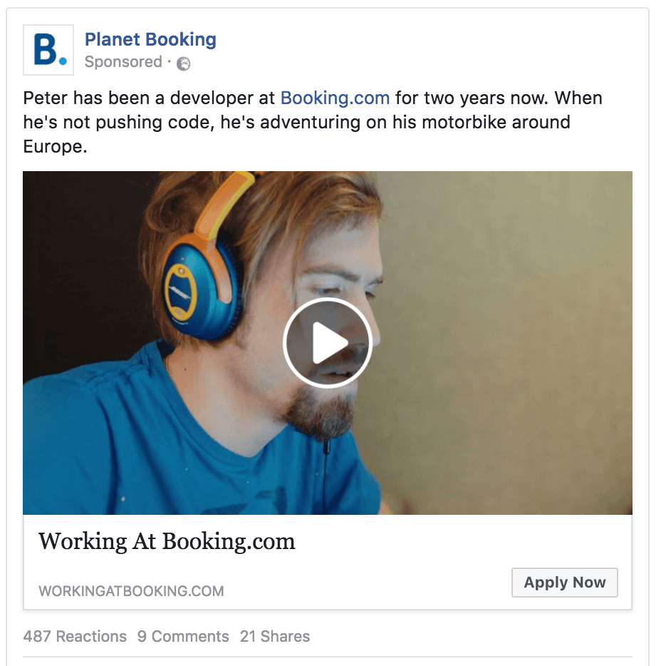 The campaign running as a promoted post on social media 2