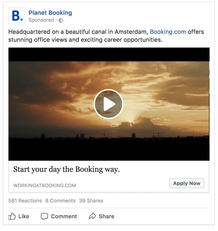The campaign running as a promoted post on social media 3