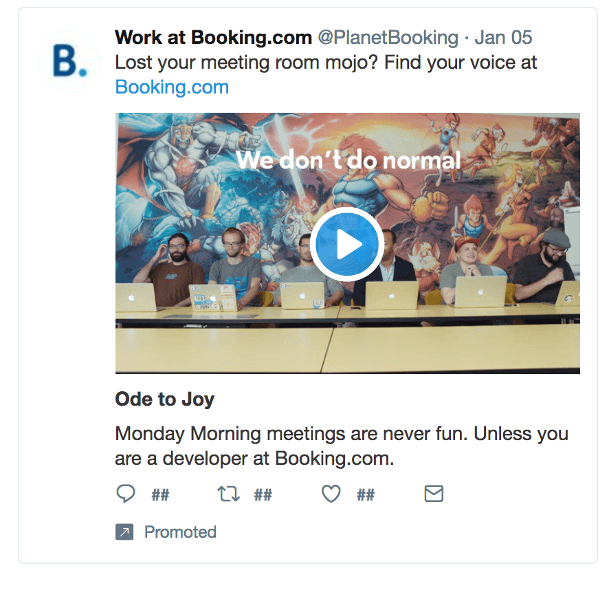 The campaign running as a promoted post on social media 1